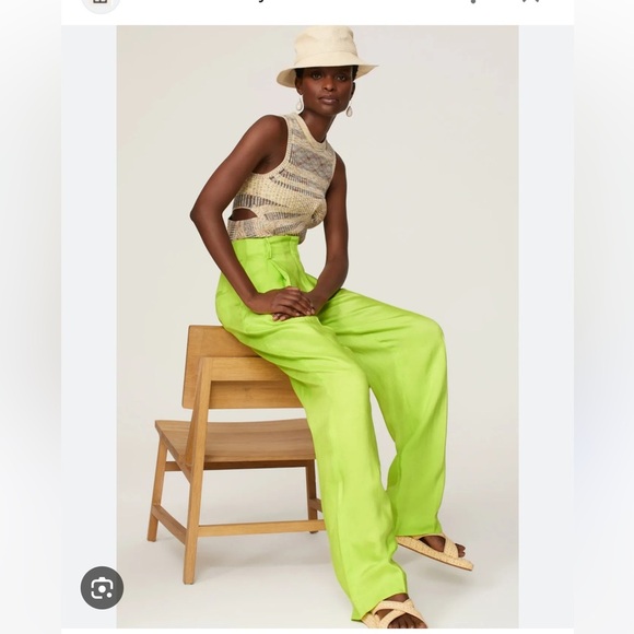 Sandro Paris Deauville Pleat Wide Leg High Waist Pants - Picture 11 of 12